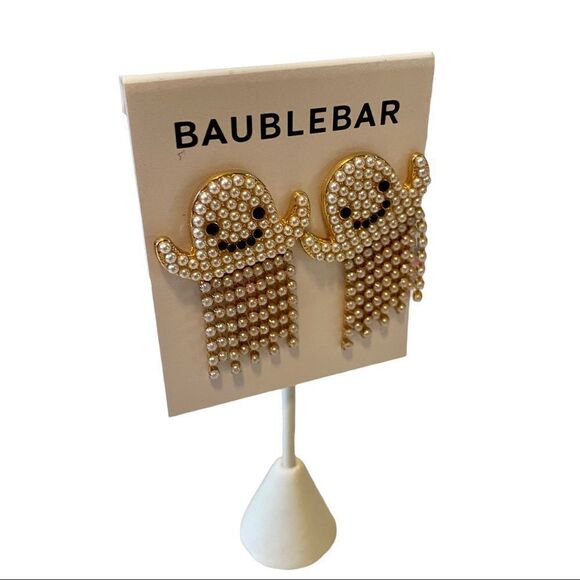 Adorable Seed Bead Ghost Earrings. The bottom half moves. - Picture 3 of 6